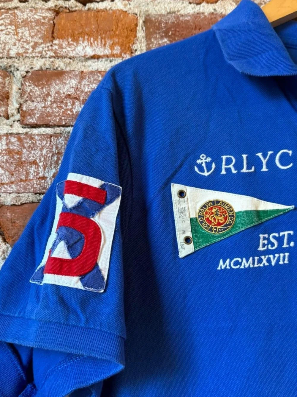 Polo by Ralph Lauren Royal Blue Embroidered Polo with Nautical Patches